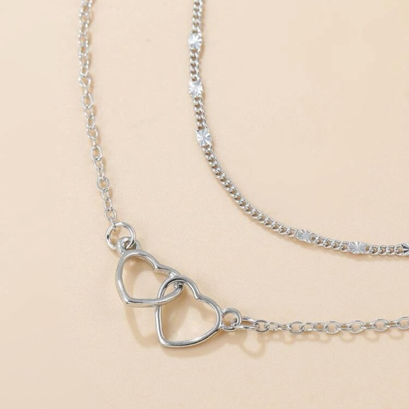 2pcs Heart Decor Bracelet Silver For Women Wedding Party - Picture 4 of 5